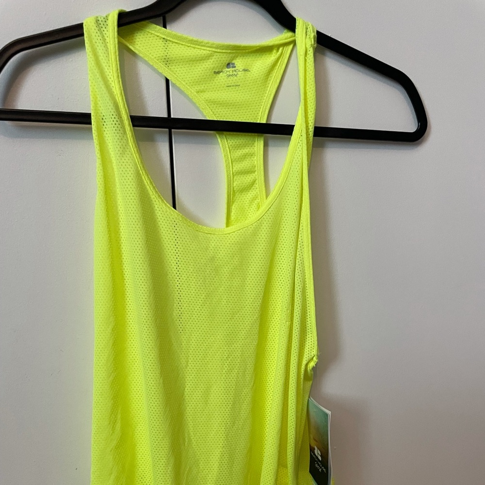 bright yellow beach house tank top